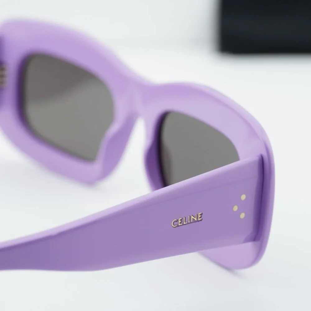 Celine CL40294I 78A Rectangle Sunglasses - Shiny Purple/Grey - Picture 6 of 9